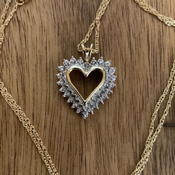 NWT HN signed 14K Gold Plated 925 Silver Diamond Necklace - Picture 3 of 7